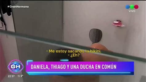 thiago y daniela en la ducha|Thiago y Daniela se bañaron juntos